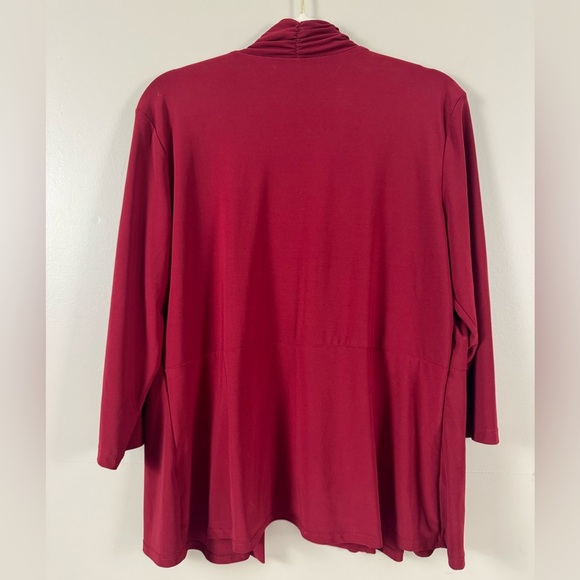5 for $25| db established 1962 open front blazer cardigan wine merlot size XL - Picture 3 of 7